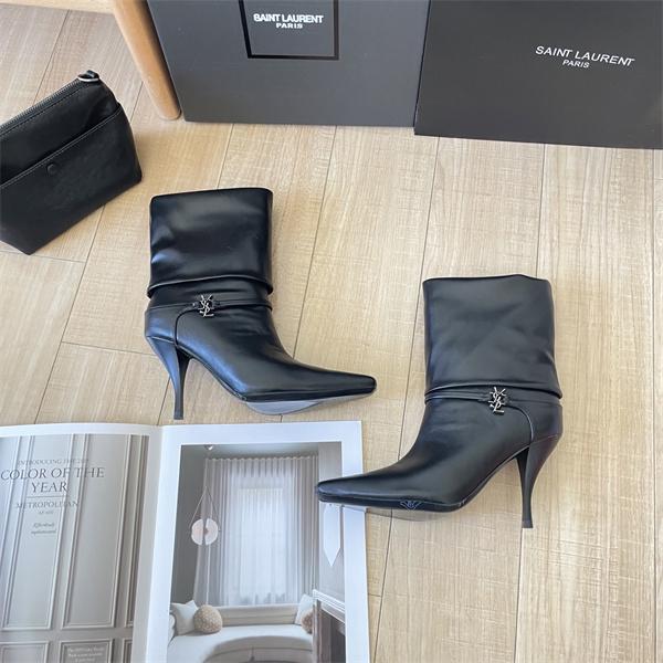 秋冬本命 美脚 SAINT LAURENT イヴ・サンローラン コピー ブーツ 柔軟レザー 洗練モード コーデ 9CMヒール 