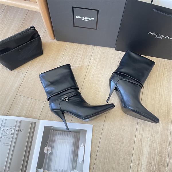秋冬本命 美脚 SAINT LAURENT イヴ・サンローラン コピー ブーツ 柔軟レザー 洗練モード コーデ 9CMヒール 