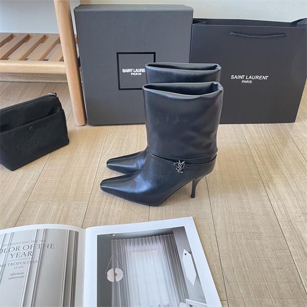 秋冬本命 美脚 SAINT LAURENT イヴ・サンローラン コピー ブーツ 柔軟レザー 洗練モード コーデ 9CMヒール 