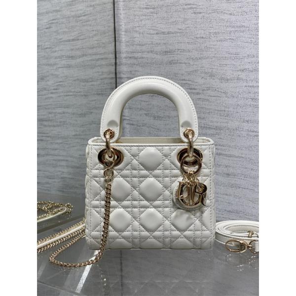ins人気♥Classic Lady♥DIORディオールハンドバッグコピー2026トレンドホワイト色上品