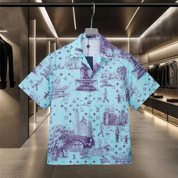半袖シャツ 爽やか 配色美 シルエット綺麗 トレンド感 LOUIS VUITTON ルイヴィトン スーパーコピー