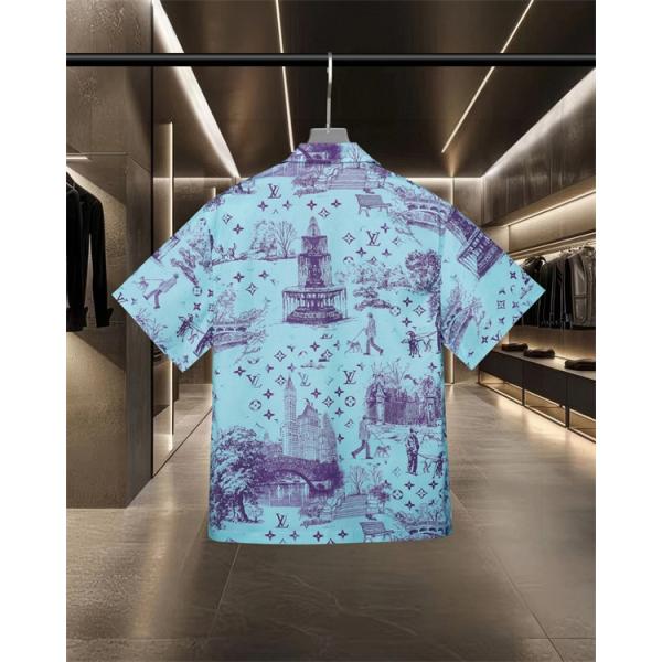 半袖シャツ 爽やか 配色美 シルエット綺麗 トレンド感 LOUIS VUITTON ルイヴィトン スーパーコピー