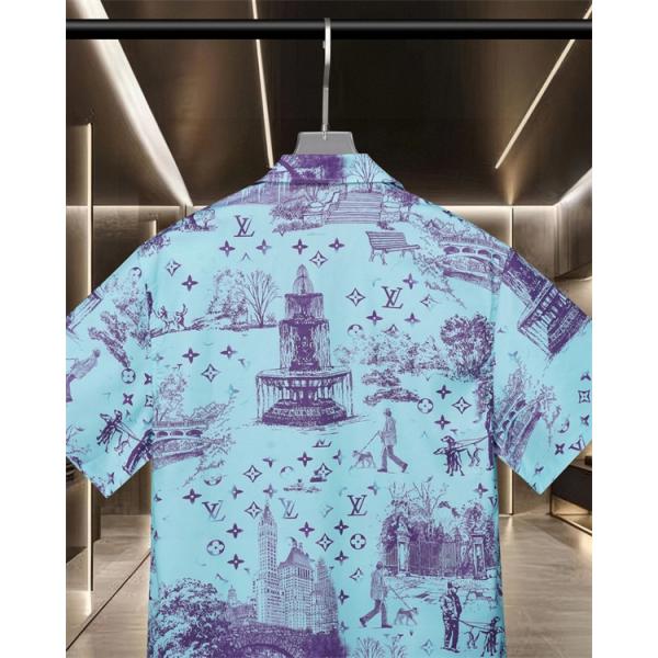 半袖シャツ 爽やか 配色美 シルエット綺麗 トレンド感 LOUIS VUITTON ルイヴィトン スーパーコピー