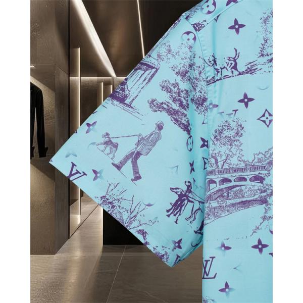 半袖シャツ 爽やか 配色美 シルエット綺麗 トレンド感 LOUIS VUITTON ルイヴィトン スーパーコピー