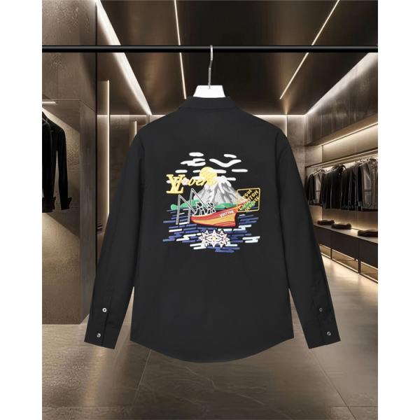 刺繍 長袖シャツ 上質生地 スマートライン 秋冬注目 LOUIS VUITTON ルイヴィトン スーパーコピー