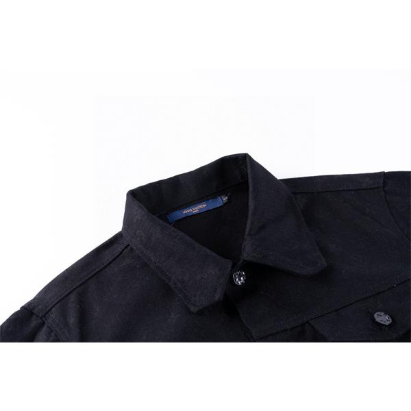 メンズ LOUIS VUITTON ルイヴィトン コピー デニムジャケット ブラック 秋 春 カジュアル シンプル