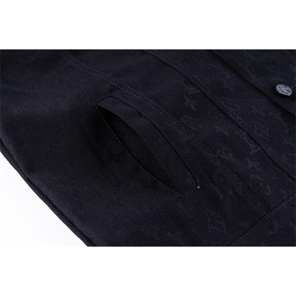 メンズ LOUIS VUITTON ルイヴィトン コピー デニムジャケット ブラック 秋 春 カジュアル シンプル