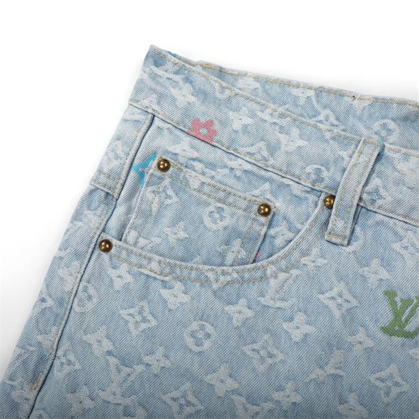 LOUIS VUITTON ルイヴィトン コピー デニムパンツ 春夏 ワイドジーンズ おしゃれ ゆったり