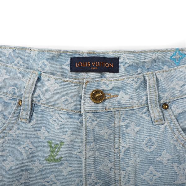 LOUIS VUITTON ルイヴィトン コピー デニムパンツ 春夏 ワイドジーンズ おしゃれ ゆったり