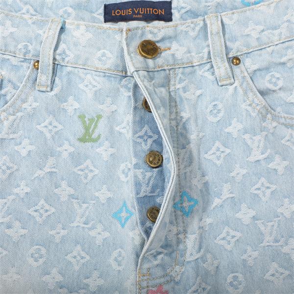 LOUIS VUITTON ルイヴィトン コピー デニムパンツ 春夏 ワイドジーンズ おしゃれ ゆったり