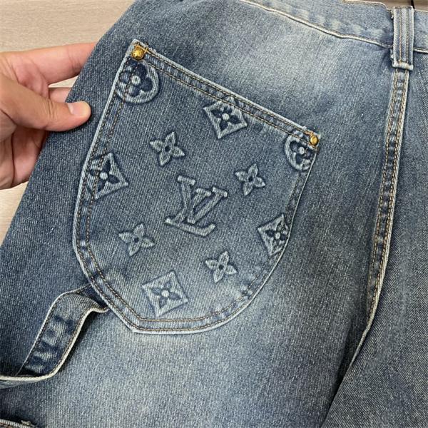 ワイドデニム カーゴパンツ 春秋 ジーンズ 切替 ストリート トレンド LOUIS VUITTON ルイヴィトン コピー