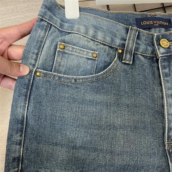 ワイドデニム カーゴパンツ 春秋 ジーンズ 切替 ストリート トレンド LOUIS VUITTON ルイヴィトン コピー