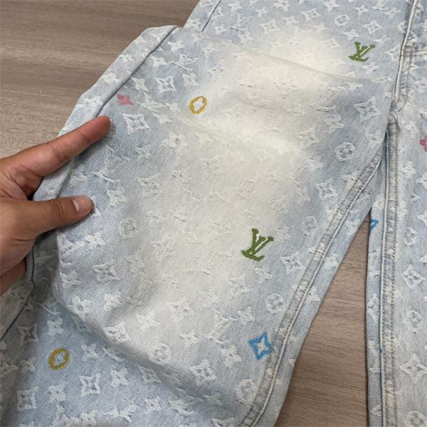 デニムパンツ 春夏 LOUIS VUITTON ルイヴィトン コピー ワイドパンツ 韓国風 ゆったり 人気 2026新作