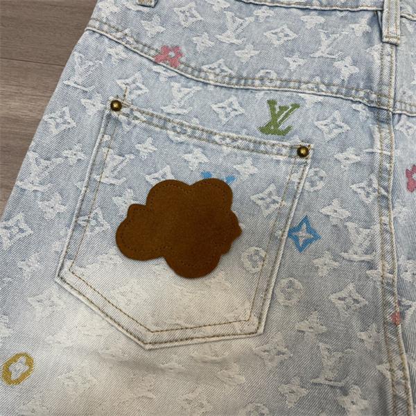 デニムパンツ 春夏 LOUIS VUITTON ルイヴィトン コピー ワイドパンツ 韓国風 ゆったり 人気 2026新作