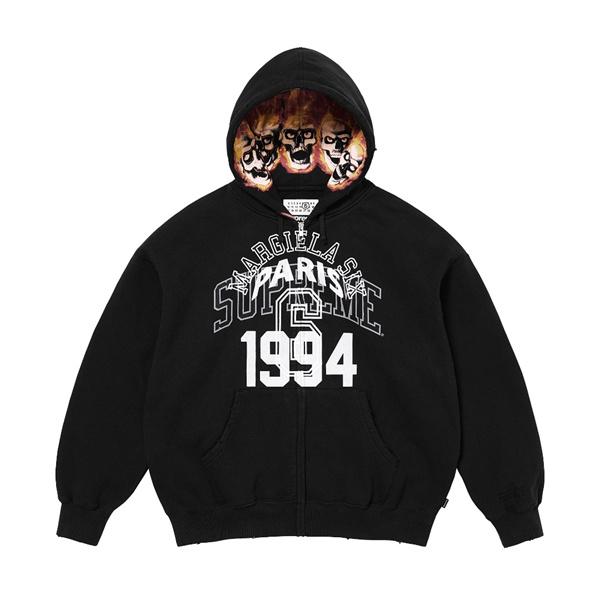メンズ ジップパーカー 春 SUPREME シュプリーム コピー フーディー カレッジ風 プリント