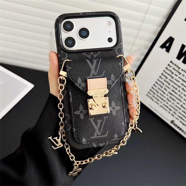 IPHONE17 ケース LOUIS VUITTON ルイヴィトン 偽物 ベルトモチーフ カード収納付  上品モデル