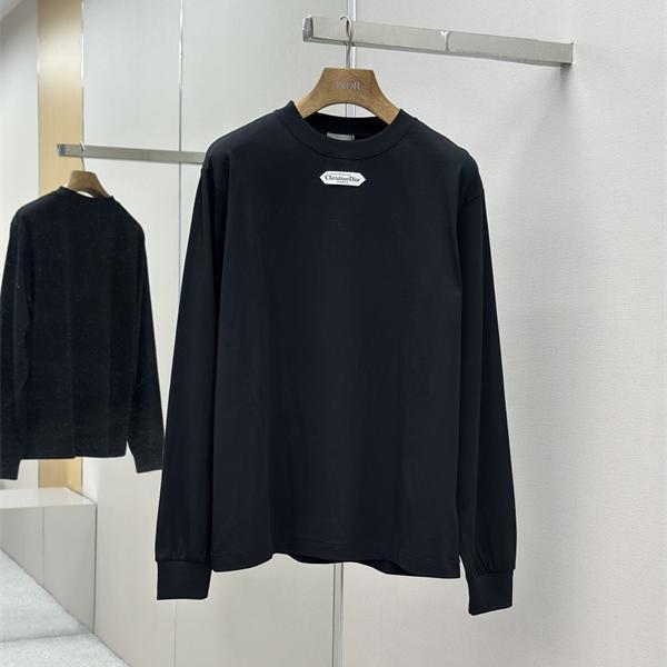 DIOR ディオール コピー 長袖Tシャツ ミニロゴプレート クルーネック シンプル洗練 2026新作