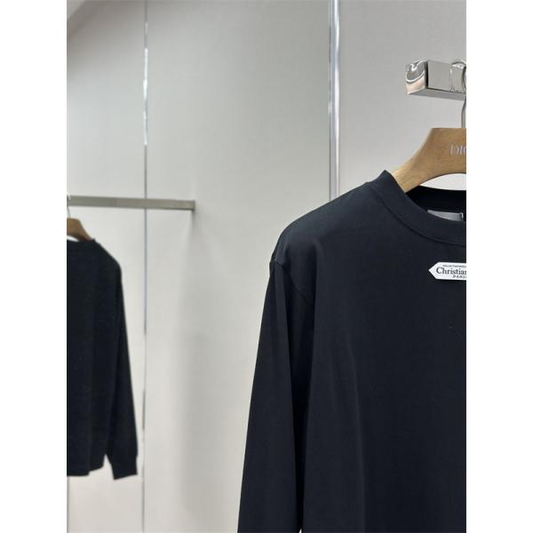 DIOR ディオール コピー 長袖Tシャツ ミニロゴプレート クルーネック シンプル洗練 2026新作
