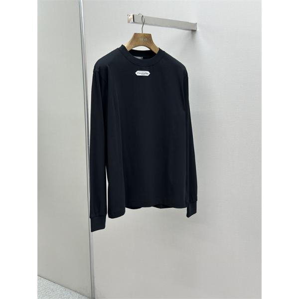 DIOR ディオール コピー 長袖Tシャツ ミニロゴプレート クルーネック シンプル洗練 2026新作