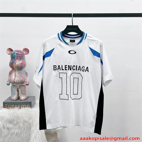 バレンシアガ スーパーコピー 半袖Tシャツ ン スポーツテイスト 配色切替 2026新作 BALENCIAGA