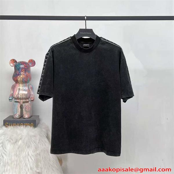 BALENCIAGA バレンシアガ コピー 半袖Tシャツ ヴィンテージ加工 オーバーサイズ トレンド仕様