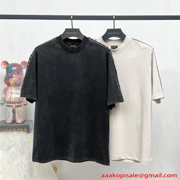 BALENCIAGA バレンシアガ コピー 半袖Tシャツ ヴィンテージ加工 オーバーサイズ トレンド仕様
