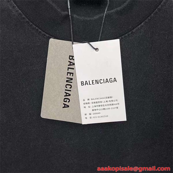 BALENCIAGA バレンシアガ コピー 半袖Tシャツ ヴィンテージ加工 オーバーサイズ トレンド仕様