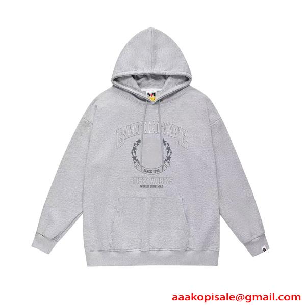 BAPE ア・ベイシング・エイプ コピー プルオーバーパーカー プリント ゆったりシルエット 人気新作