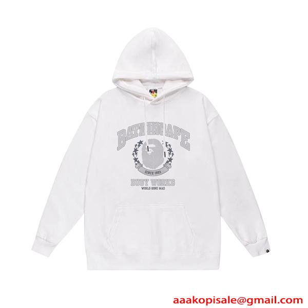 BAPE ア・ベイシング・エイプ コピー プルオーバーパーカー プリント ゆったりシルエット 人気新作