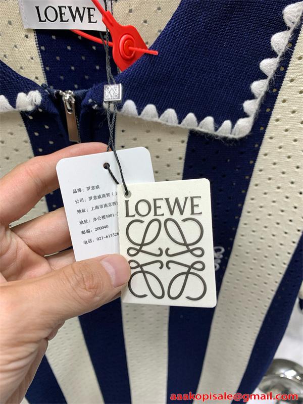プレミアム LOEWE ロエベ コピー ニットポロシャツ ストライプ ハーフジップ 上品