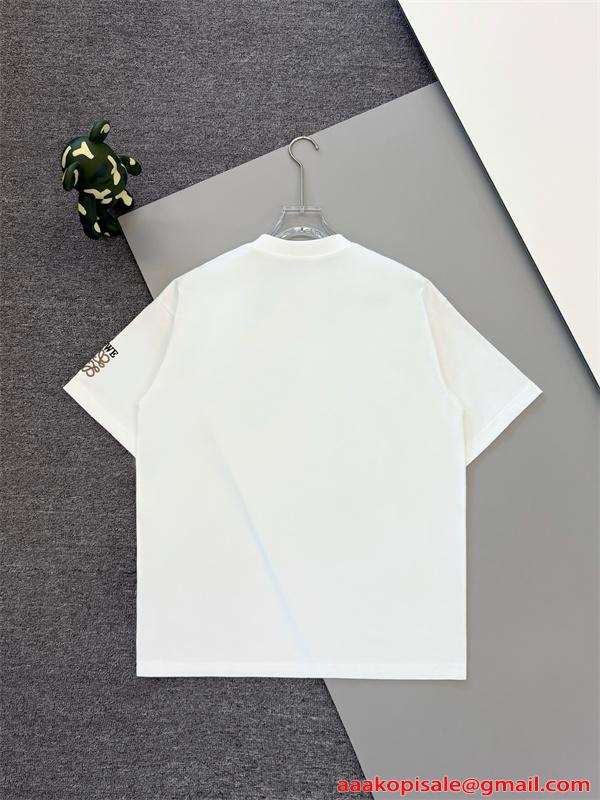 LOEWE ロエベ コピー 半袖Tシャツ 刺繍 クルーネック ミニマル 2026新作