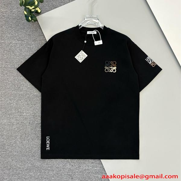 LOEWE ロエベ コピー 半袖Tシャツ 刺繍 クルーネック ミニマル 2026新作