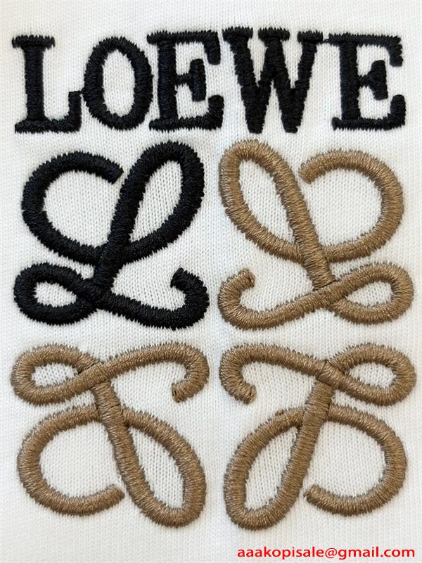 LOEWE ロエベ コピー 半袖Tシャツ 刺繍 クルーネック ミニマル 2026新作