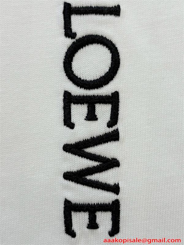 LOEWE ロエベ コピー 半袖Tシャツ 刺繍 クルーネック ミニマル 2026新作