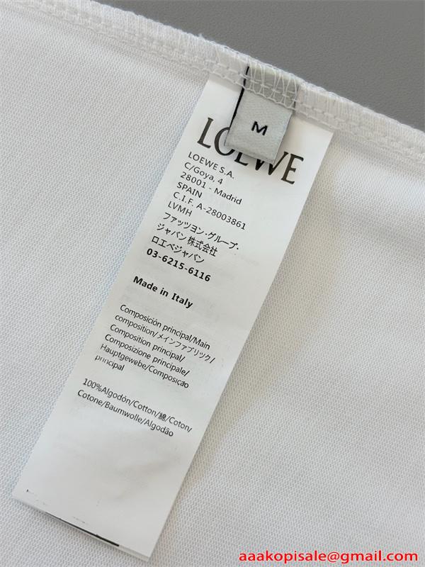 LOEWE ロエベ コピー 半袖Tシャツ 刺繍 クルーネック ミニマル 2026新作