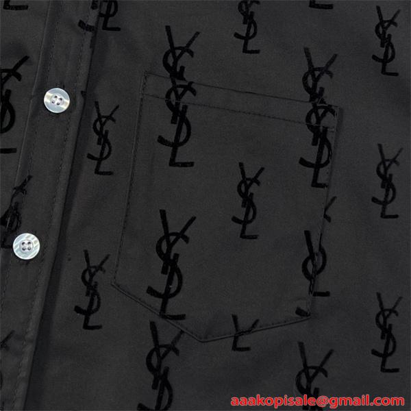  話題沸騰 YSL イヴ・サンローラン コピー シャツ メンズ 長袖 カジュアル モード系