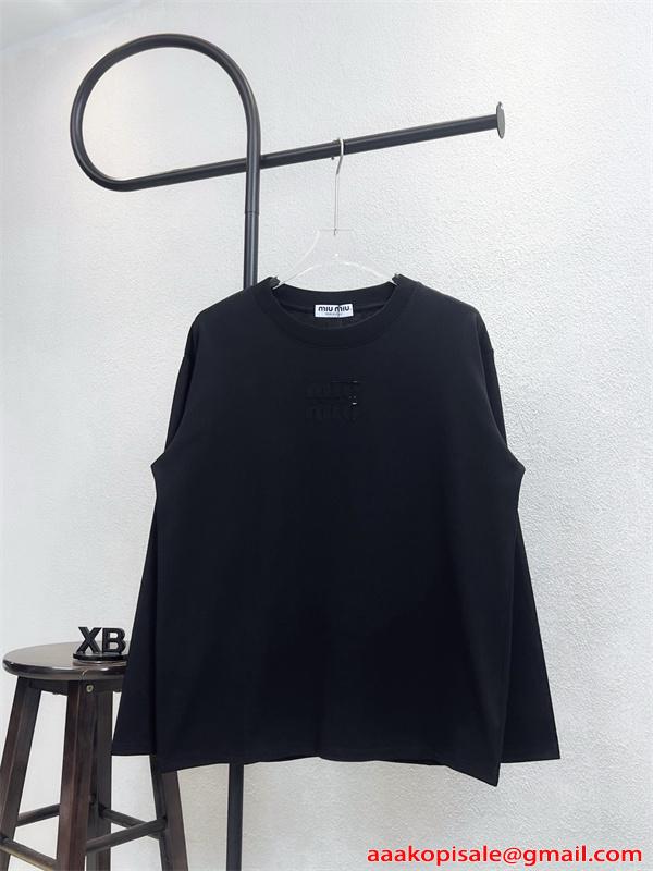 軽やか着用 MIUMIU ミュウミュウ コピー 長袖ｔシャツ レディース シンプル