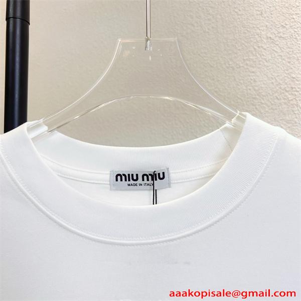 軽やか着用 MIUMIU ミュウミュウ コピー 長袖ｔシャツ レディース シンプル