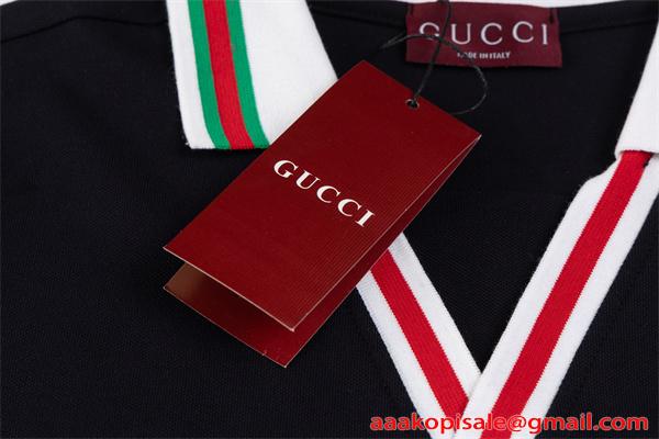 話題沸騰 GUCCI グッチ コピー 注目モデル メンズポロシャツ 半袖 Vネックデザイン
