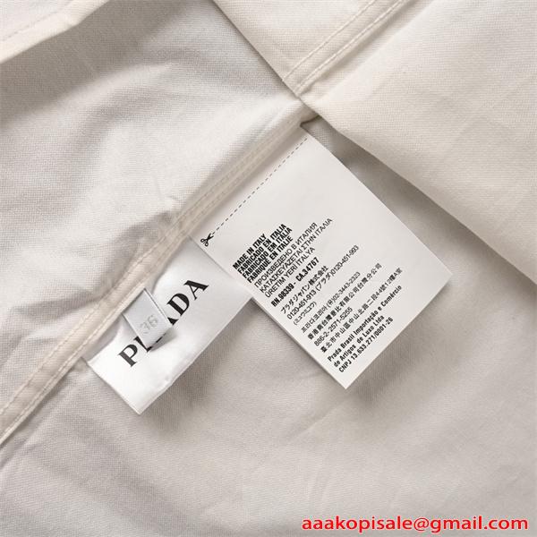 高級感格別 洗練 大人上品 長袖シャツ メンズ ビジネス PRADA プラダ スーパーコピー
