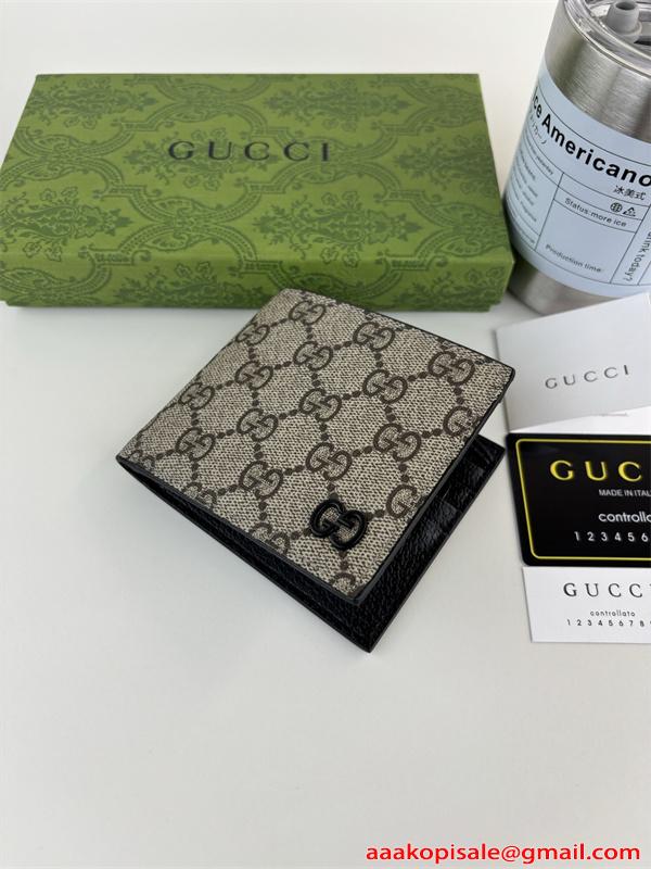 GUCCI グッチ スーパーコピー 話題沸騰 洗練モノグラム 二つ折り財布 メンズ コンパクト