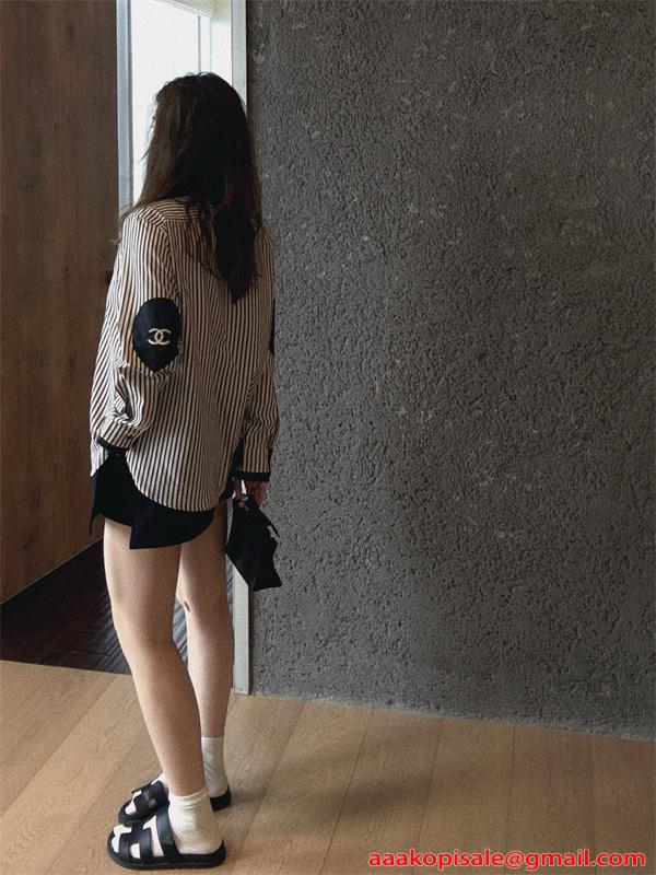 CHANEL新作❤シャネルシャツコピーストライプエレガントレディースファッション逸品
