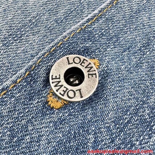 LOEWE ロエベ スーパーコピー デニム半袖シャツ メンズ ヴィンテージ風 カジュアル 夏服