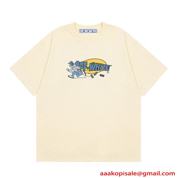 Off-White オフホワイト コピー 半袖Tシャツ プリント ビッグシルエット ストリート夏トップス