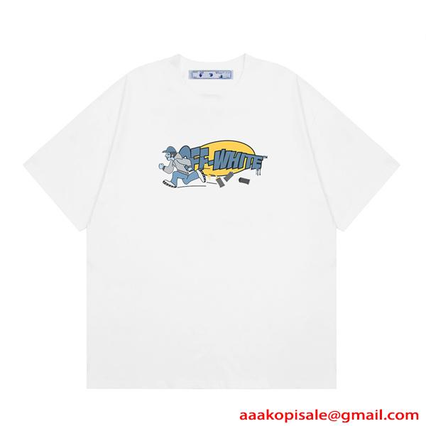 Off-White オフホワイト コピー 半袖Tシャツ プリント ビッグシルエット ストリート夏トップス