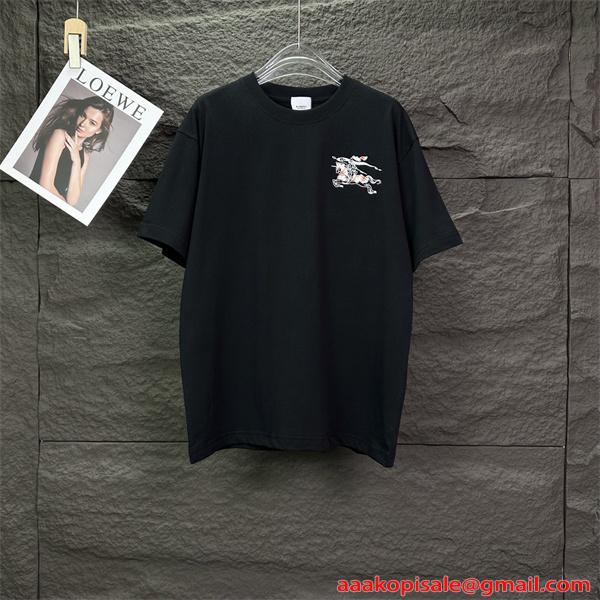 話題商品 半袖Tシャツ BURBERRY バーバリー コピー プリント 滑らか生地 ストリートトップス