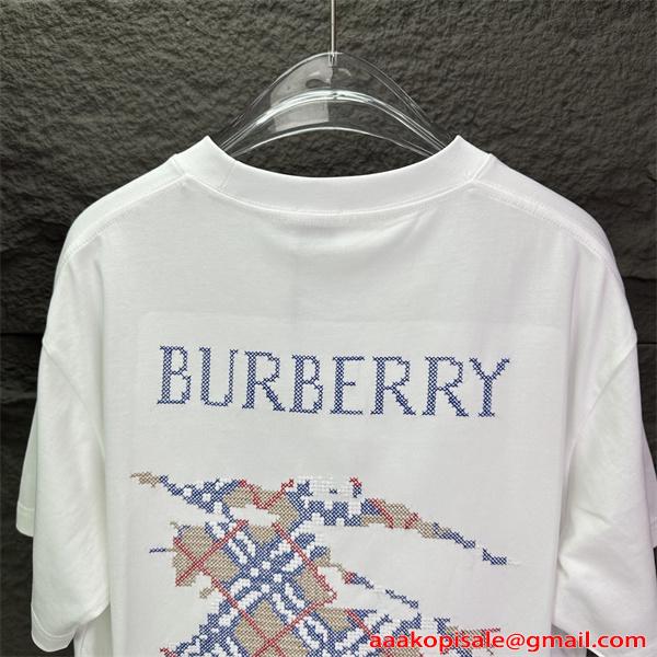 話題商品 半袖Tシャツ BURBERRY バーバリー コピー プリント 滑らか生地 ストリートトップス