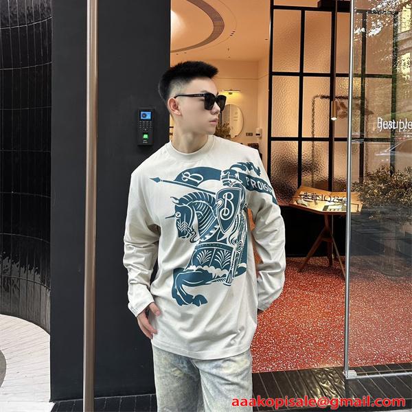 BURBERRY バーバリー スーパーコピー 人気話題 長袖Tシャツ プリント 快適生地 ストリート