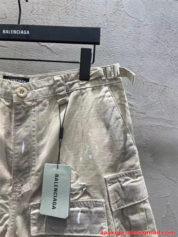 話題商品 BALENCIAGA バレンシアガ スーパーコピー カーゴショートパンツ 多ポケット ミリタリー 夏ボトムス