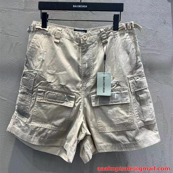 話題商品 BALENCIAGA バレンシアガ スーパーコピー カーゴショートパンツ 多ポケット ミリタリー 夏ボトムス